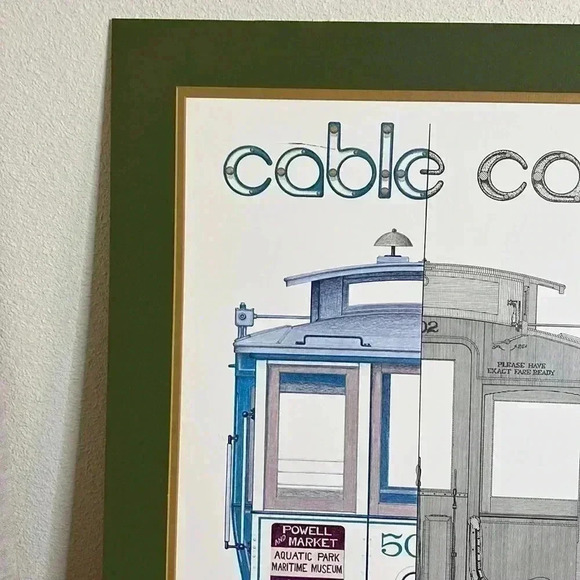 Cable Car San Francisco Christopher Swan 1973 vintage 19 X 29 matted Powell Hyde - Picture 4 of 11